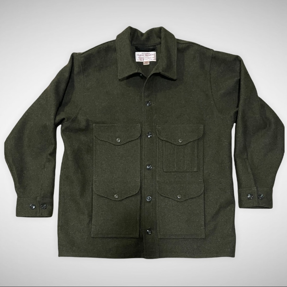 Filson Mackinaw Wool Cruiser Jacket Green 48 (XL) EUC